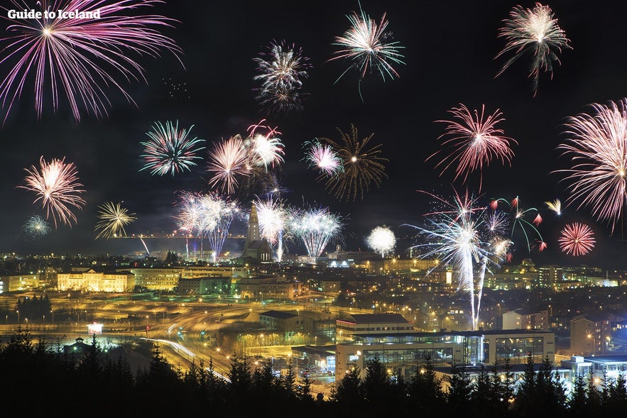 Every year on New Years Eve, Reykjavík's sky is filled with fireworks.