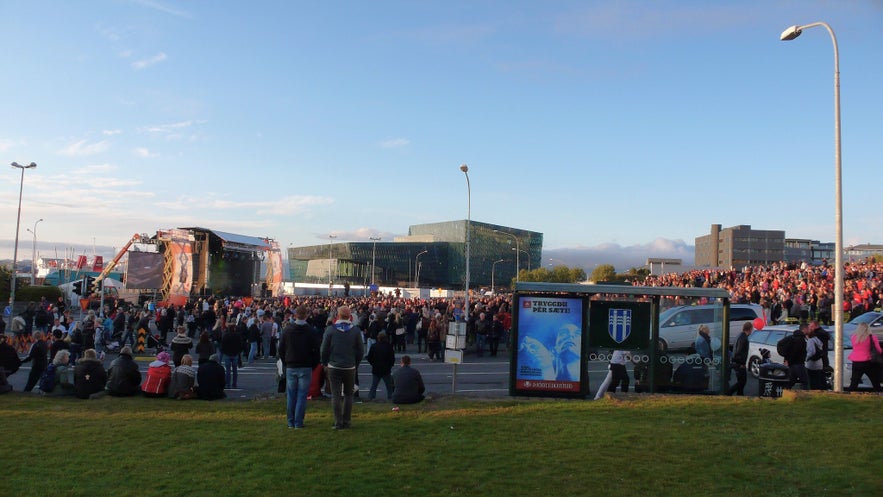 Arnarholl hill is one of the main gathering places on Culture Night