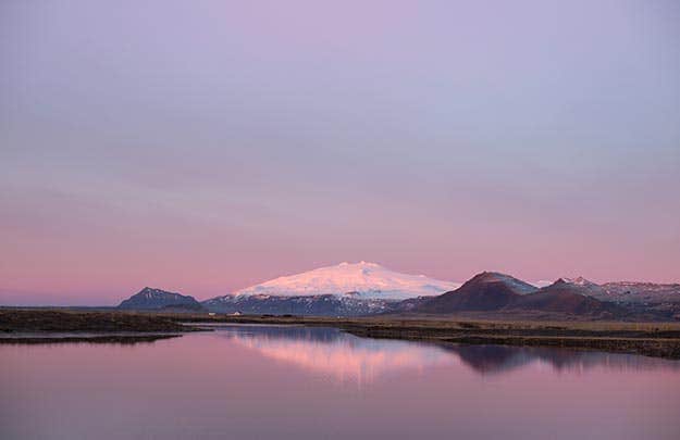 Snaefellsjökull glacier on Snæfellsnes Peninsula was the inspiration for the Jules Verne novel 'Journey to the Centre of the Earth'.