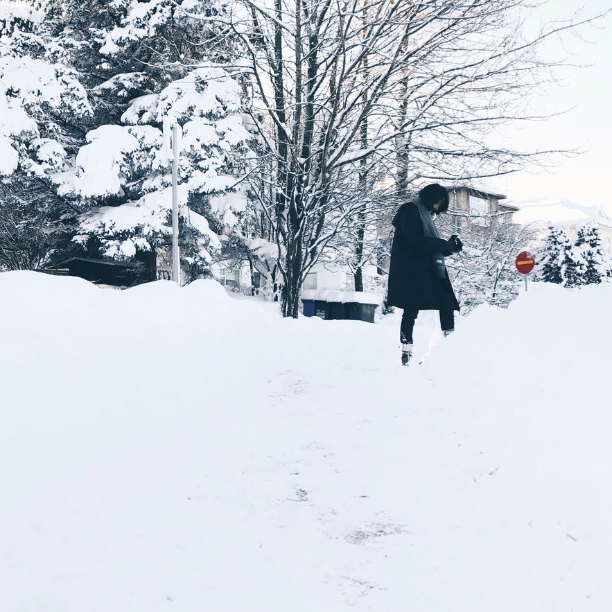 冰島雪景積雪