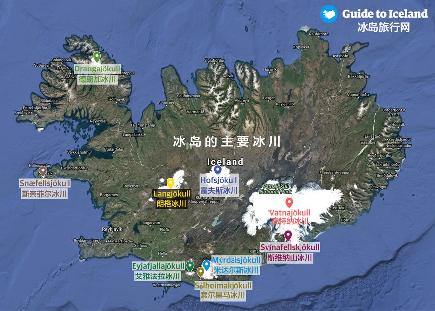 冰岛最著名的冰川－地图、位置、名称