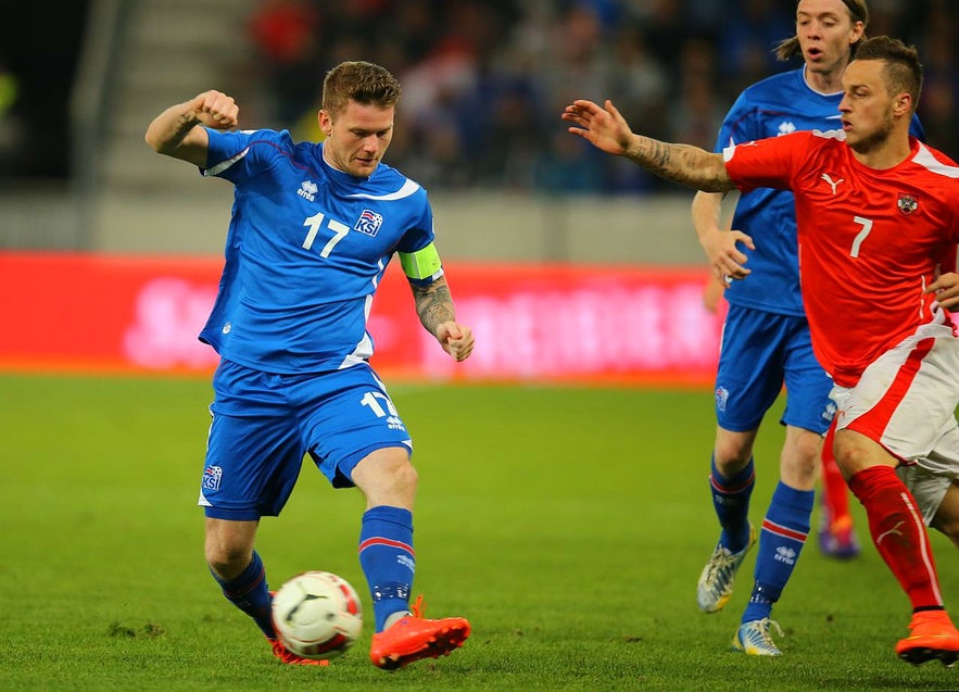 Iceland Vs Austria: UEFA European Championships 2016: Team Captain Aron Gunnarsson has the ball.