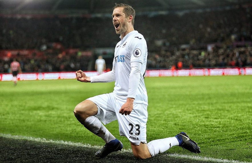 Gylfi Þór Sigurðsson celebrating a goal score!