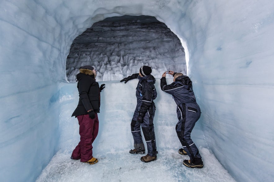 Et af kamrene inde i Langjökull