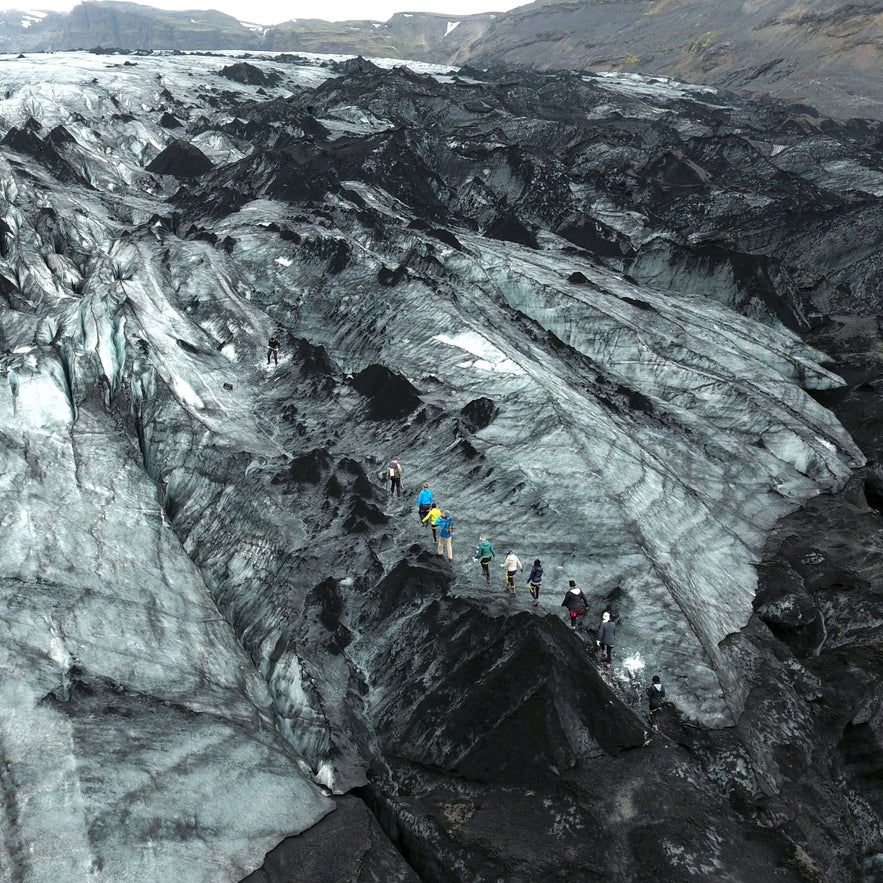 De Solheimajokull is spectaculair en oeroud.