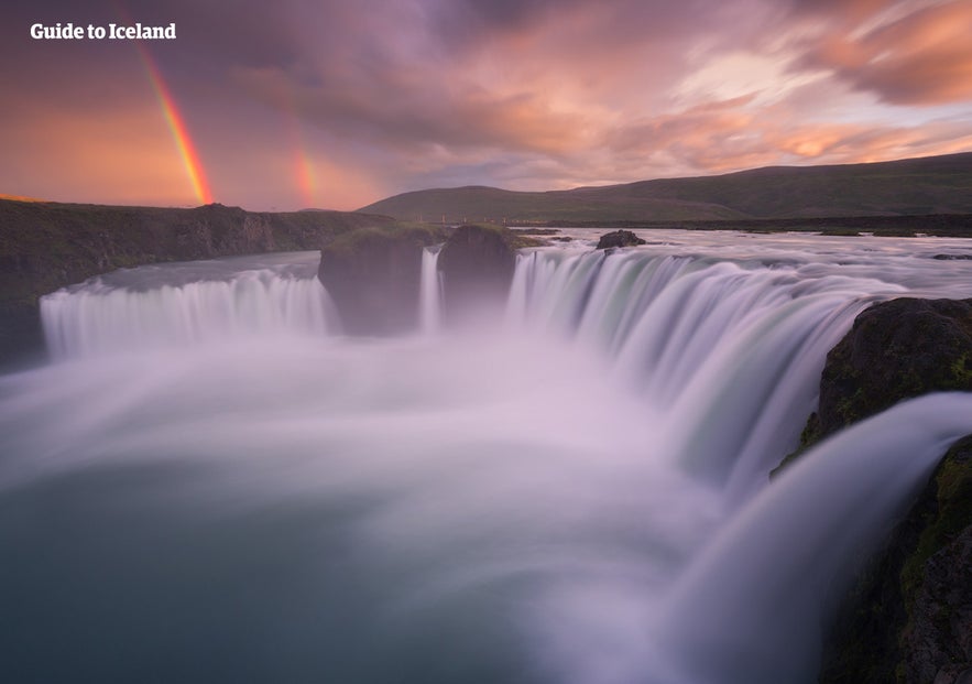 In April, you can take a self-drive tour where you visit Goðafoss Waterfall