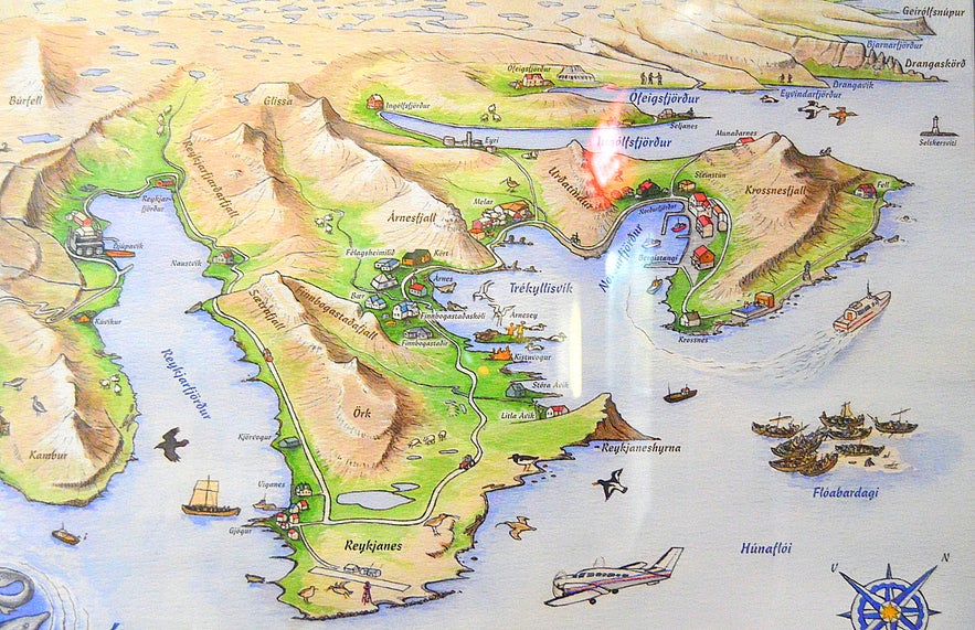 A map of the Strandir area