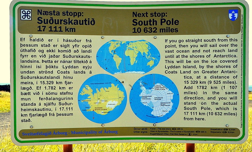 An information sign in Eyrarbakki