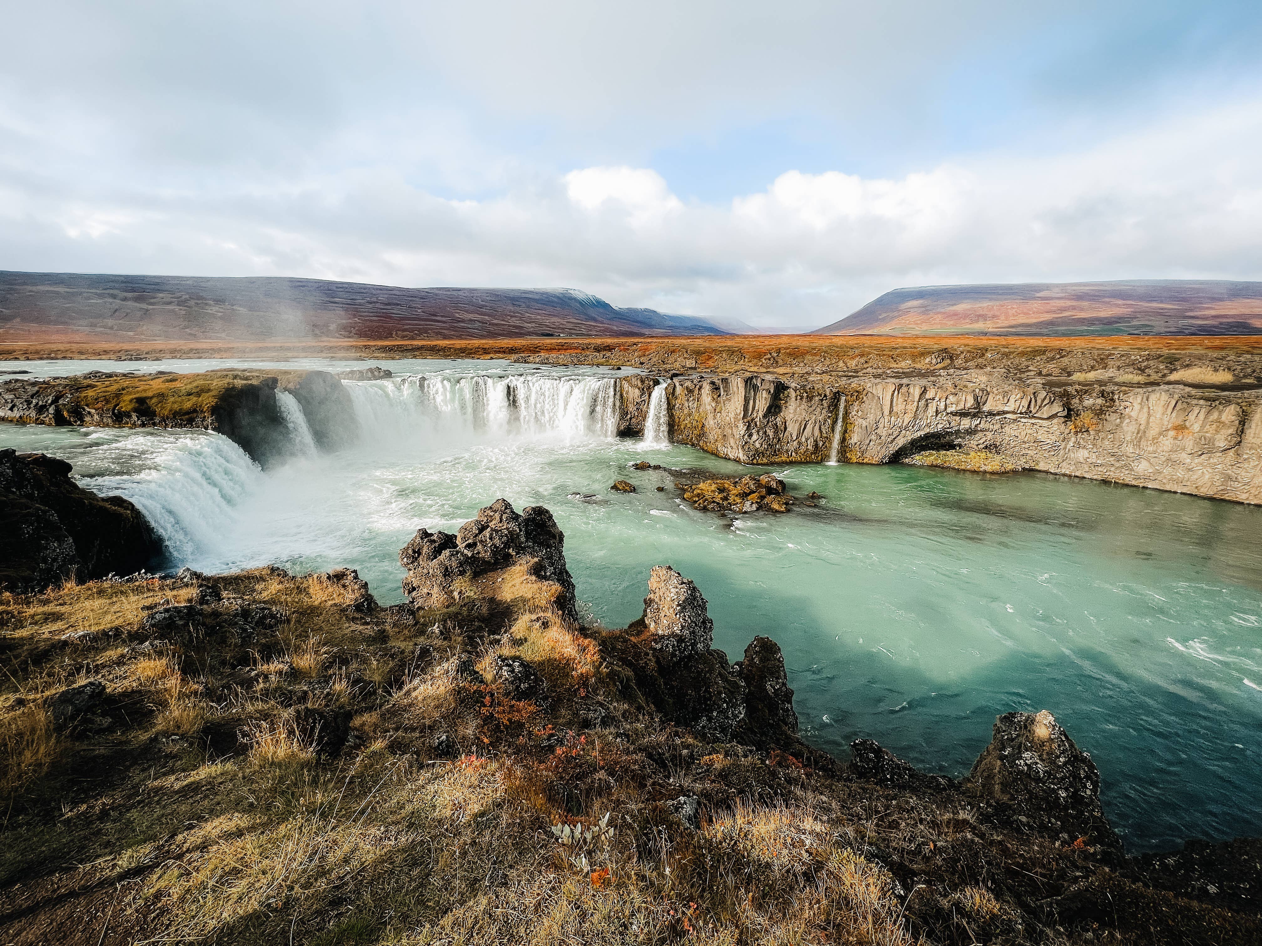 The mighty Godafoss waterfall is a sight to behold.