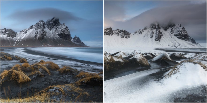 The incredible Vestrahorn mountains, a favourite amongst photographers.