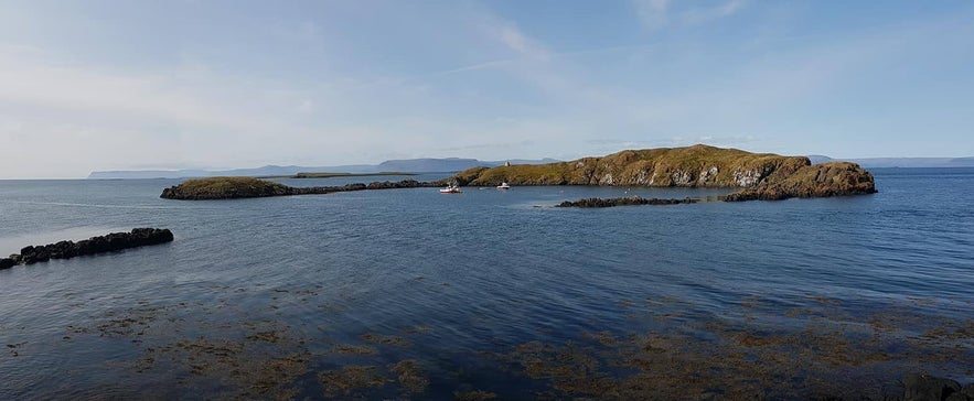 An uninhabited island a short distance from Flatey