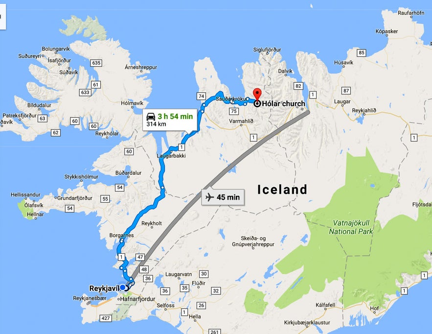 The historical Hólar in Hjaltadalur, the Episcopal See and Nýibær Turf House in North-Iceland