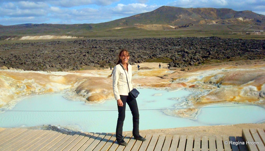 Regína at Leirhnjúkur area in northeast Iceland