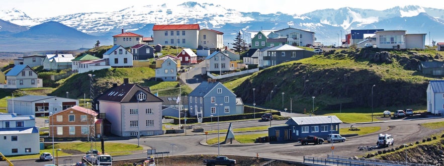 The town of Stykkishólmur on Snæfellsnes peninsula in West Iceland