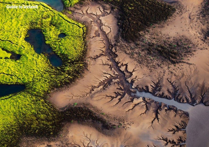 Aerial view of Iceland's highlands