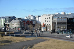 Laekjartorg is a busy square in downtown Reykjavik