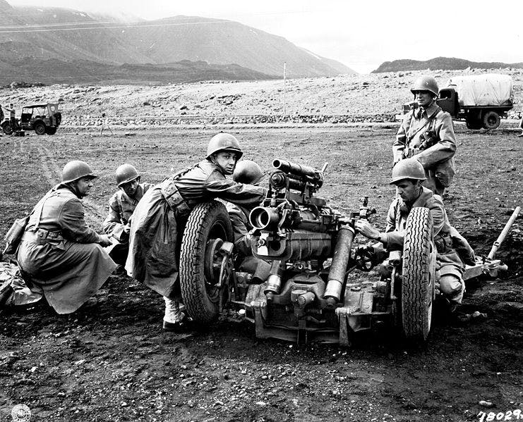 British troops running through drills at Keflavík