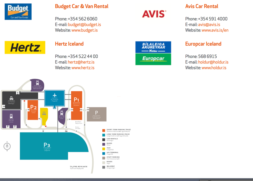 冰島機場內租車公司