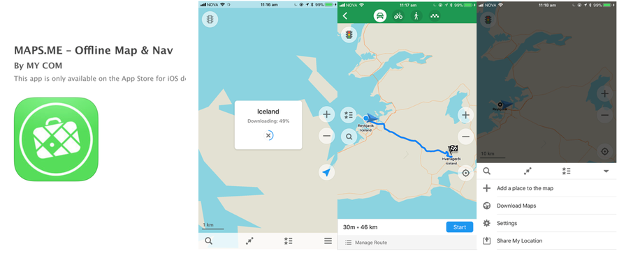 冰島離線地圖 MapsMe
