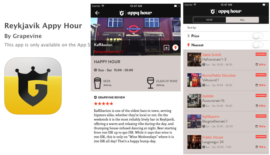 冰島酒吧App Appy Hour