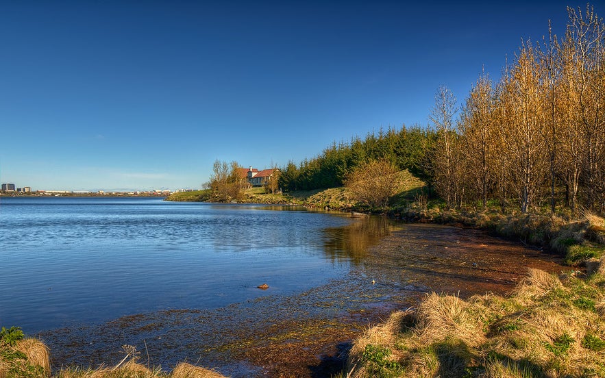 Elliðavatn Lake in autumn.