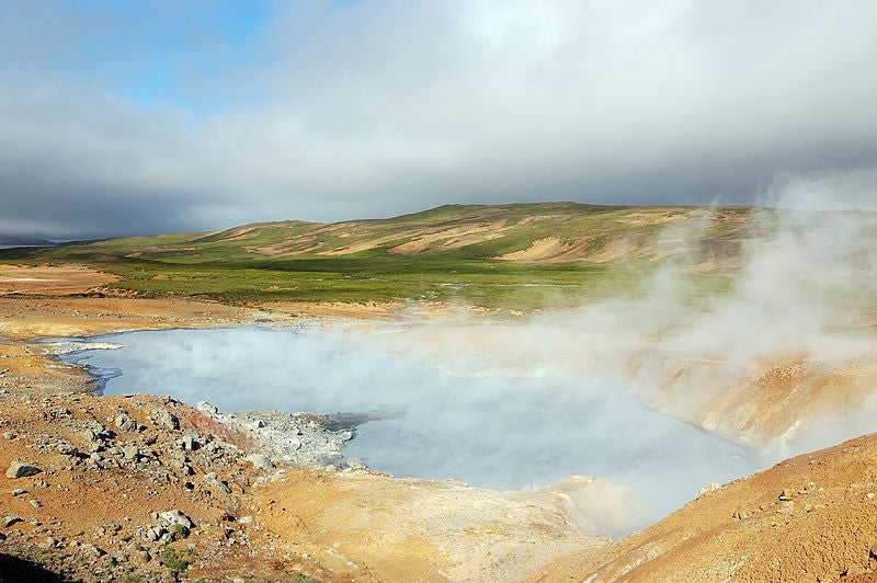 The orange and red colouring of the landscape puts one in mind of a mission to Mars.