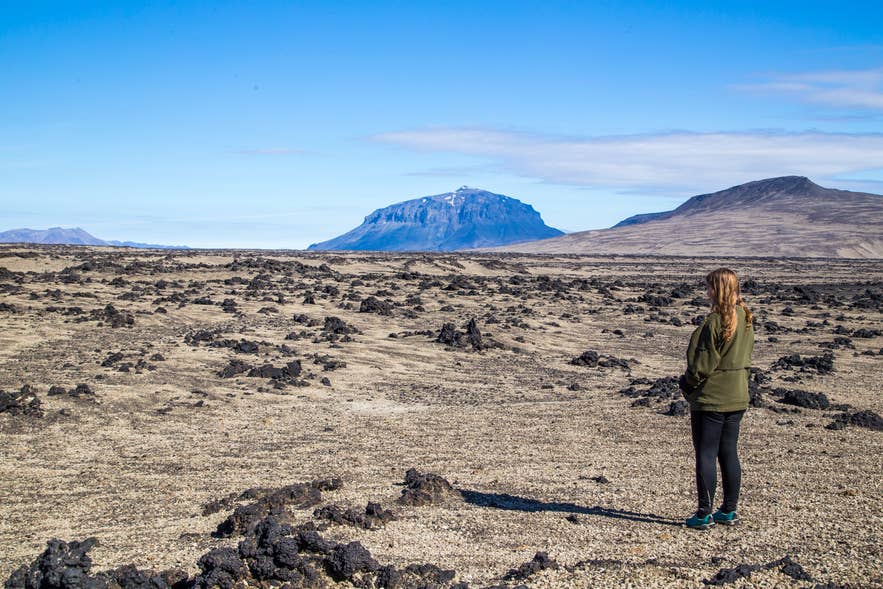 Holuhraun Lava Field in the Icelandic Highlands is one of the hidden gems in Iceland, with vast lava plains and Herdubreid views.