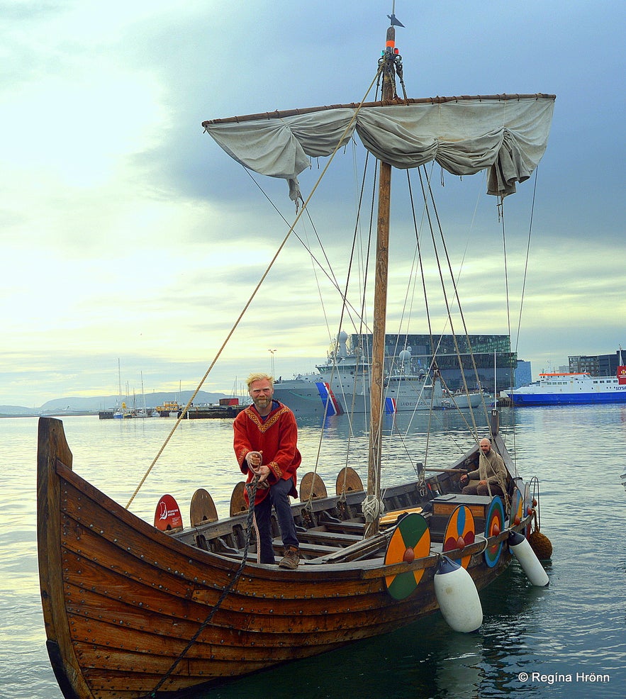 A replica of a Viking ship in Iceland