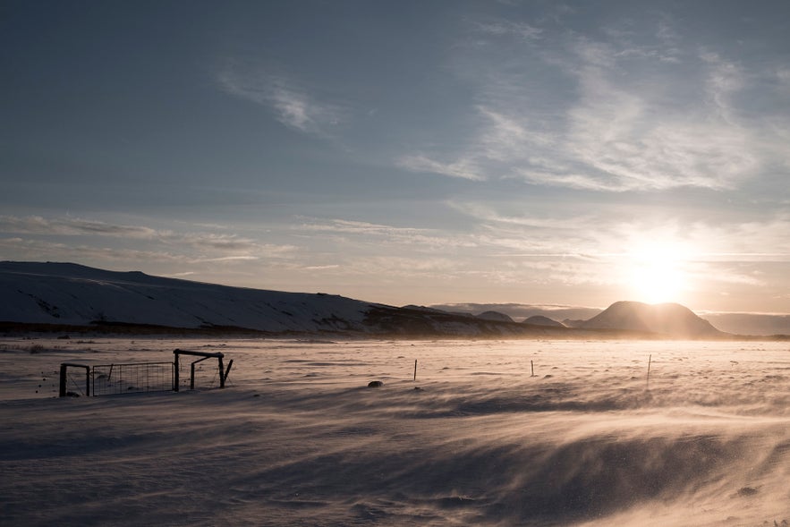 Winterlandschaft unterhalb der Hekla