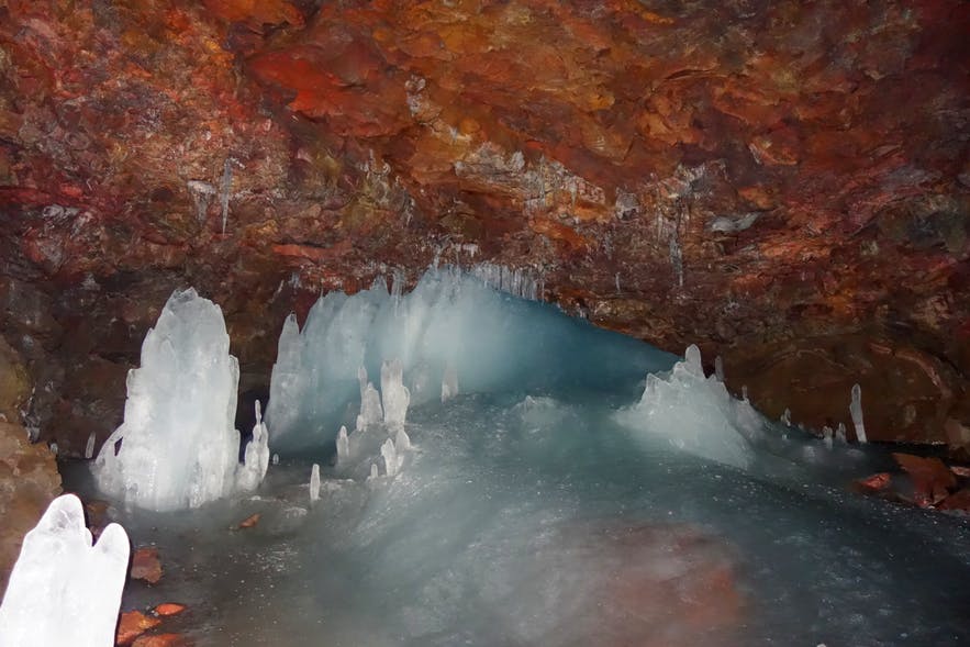 Lofthellir lava ice cave in northeast Iceland