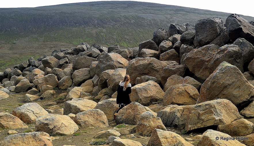 Regína at Skessugarður - the Rampart of the two Giantesses in East-Iceland