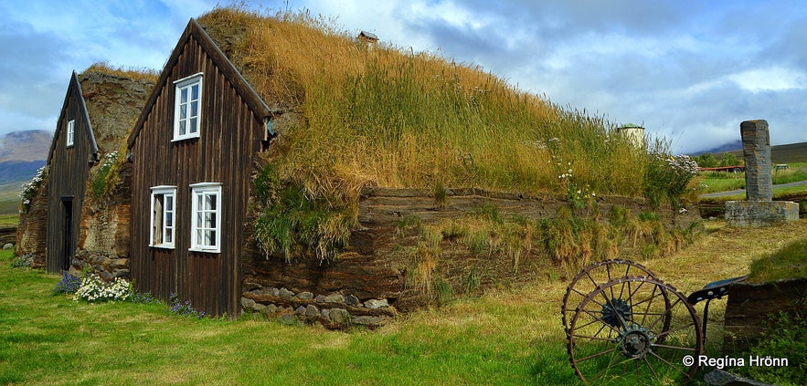 Stóru-Akrar turf house in North-Iceland