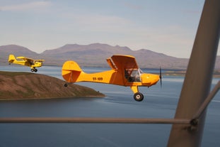 See the islands of Faxaflói Bay from the sky!