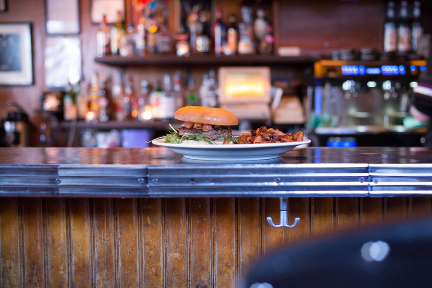 Hangover food at Prikið café, Reykjavík's oldest bar