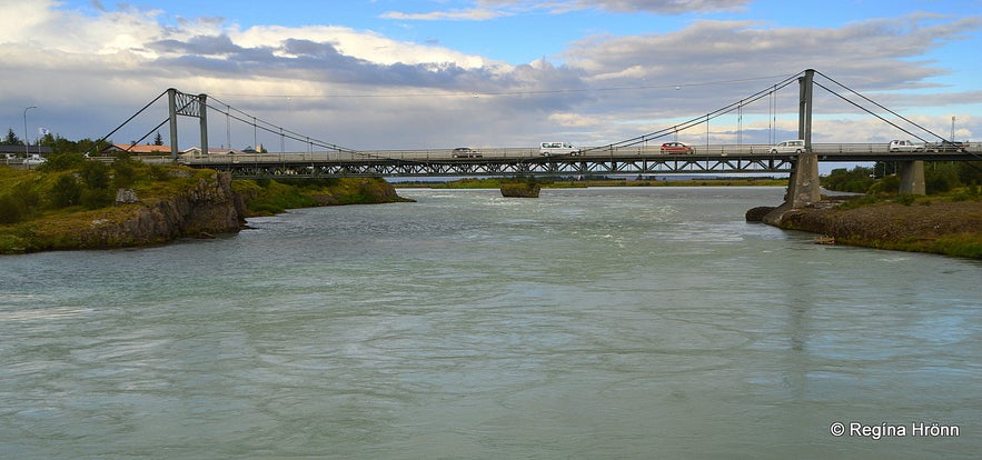 Ölfusá river and Ölfusárbrú bridge South-Iceland