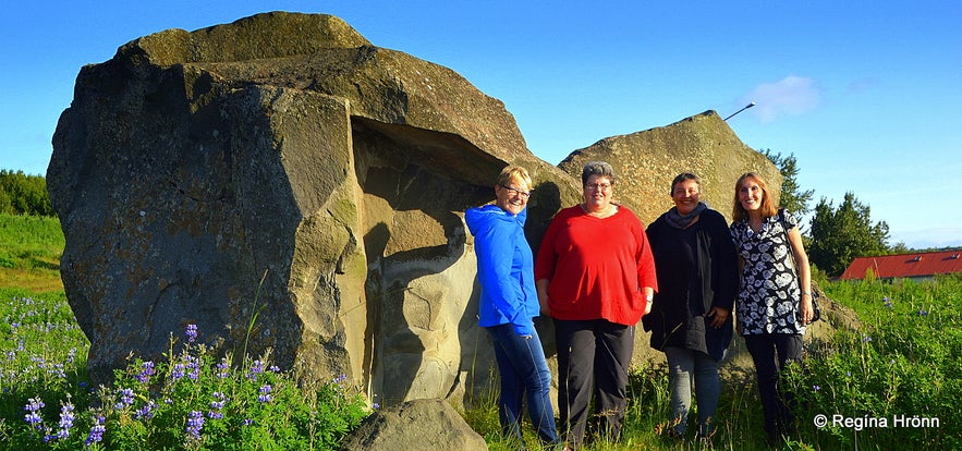 Regína at Grásteinn rock in Reykjavík