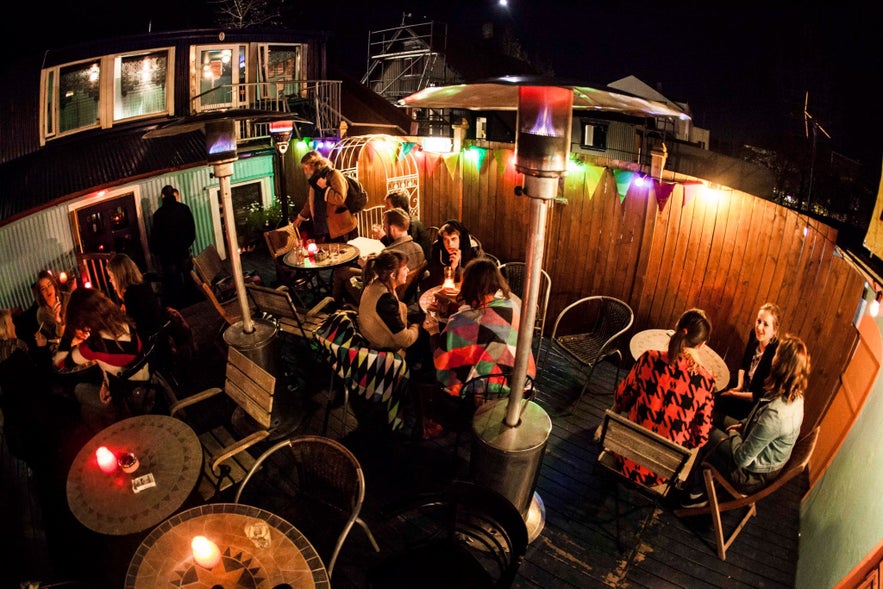 The beer garden of Boston, a popular downtown bar,