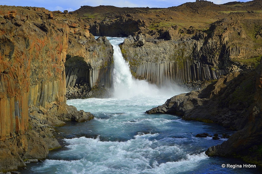 The extraordinary Aldeyjarfoss Waterfall in North-Iceland in beautiful Basalt Column Settings