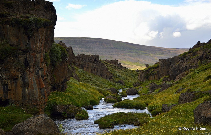 The extraordinary Aldeyjarfoss Waterfall in North-Iceland in beautiful Basalt Column Settings