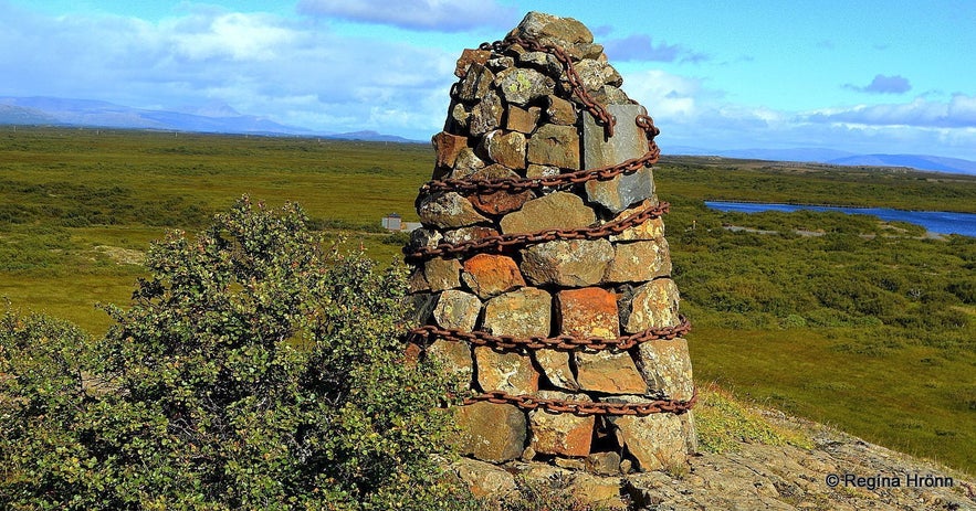 Cairn no. 7 at Einkunnir - The Saga of Egill Skallagrímsson, the Settlement Centre in Borgarnes & the 9 Cairns Cairn no. 7 at Einkunnir - The Saga of Egill Skallagrímsson, the Settlement Centre in Borgarnes & the 9 Cairns