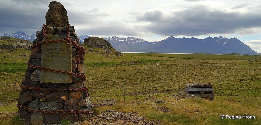 Cairn no. 8 at Krumskelda - The Saga of Egill Skallagrímsson, the Settlement Centre in Borgarnes & the 9 Cairns Cairn no. 8 at Krumskelda - The Saga of Egill Skallagrímsson, the Settlement Centre in Borgarnes & the 9 Cairns
