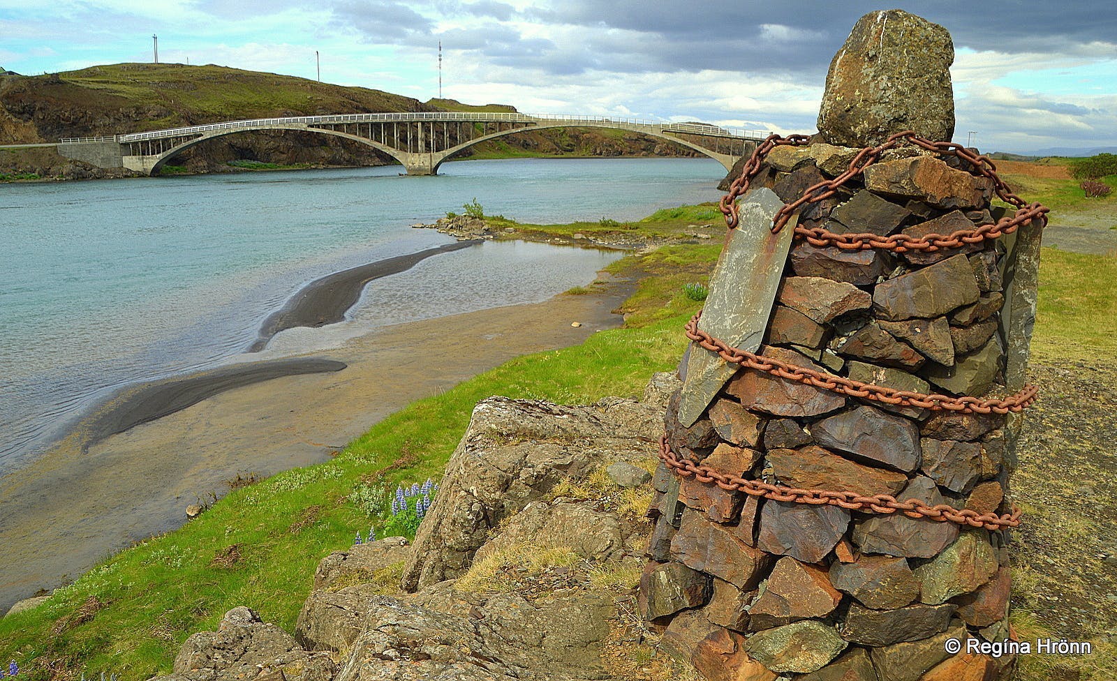 Cairn no. 9 at Hvítárvellir - The Saga of Egill Skallagrímsson, the Settlement Centre in Borgarnes & the 9 Cairns Cairn no. 9 at Hvítárvellir - The Saga of Egill Skallagrímsson, the Settlement Centre in Borgarnes & the 9 Cairns
