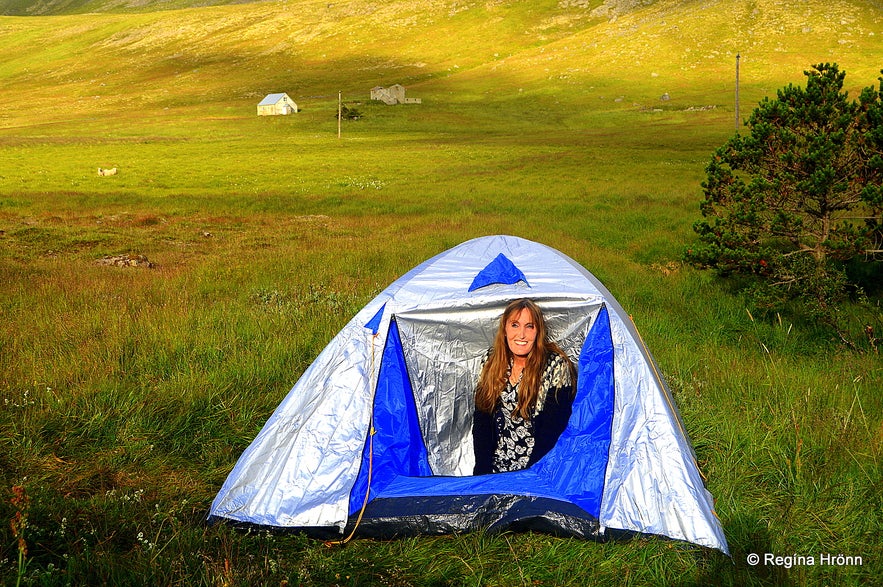 Regina pops her head out of the tent!