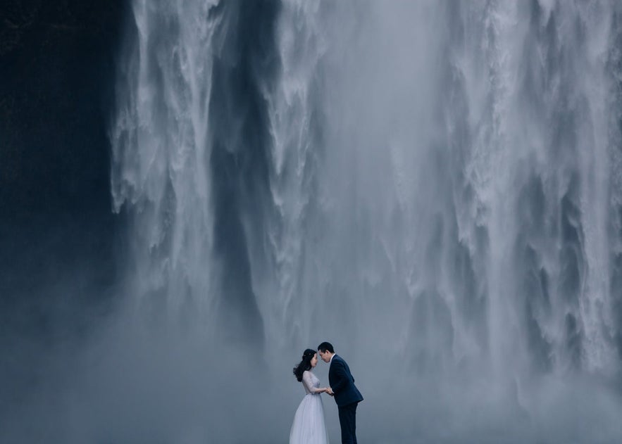 Skogafoss 冰島結婚照