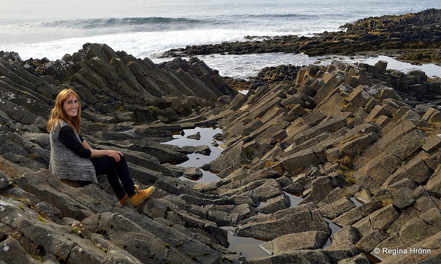 Regína at Kálfshamarsvík cove at Skagi North-Iceland