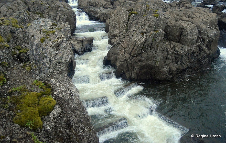 The extraordinary Kolufossar waterfalls in Kolugljúfur Canyon in North-Iceland