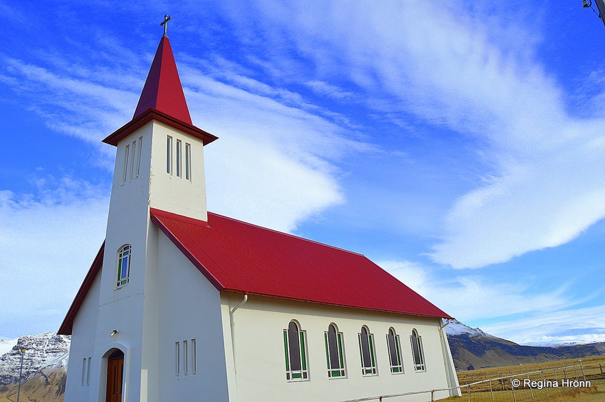 Eyvindarhólakirkja church in South-Iceland