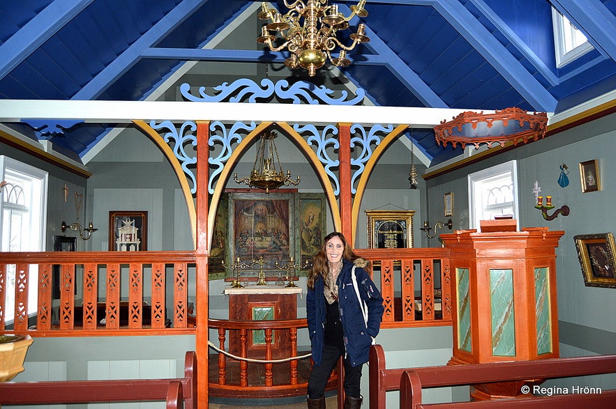 Inside Skógakirkja church at Skógar