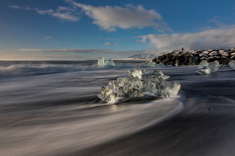 ice cubes on the beach