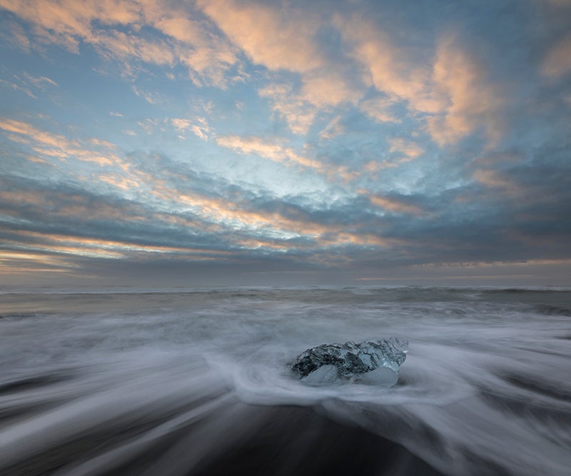 ice cubes on the beach